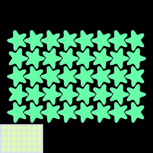 autocollants étoiles lumineuses vert fluo bleu fluo orange fluo marron jaune fluo simples résistants