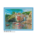tableau point croix paysages maritimes motifs scéniques coton blanc peinture décoration maison cadeau enfants
