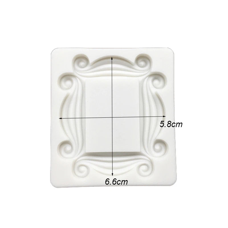 cadres photo silicone doré blanc baroques classiques moules deco fondant cupcakes gâteaux