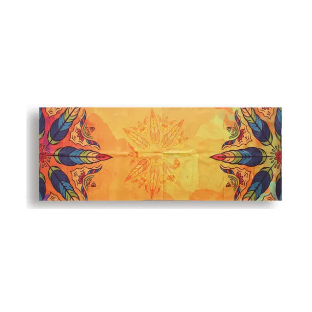 serviette yoga bleu mandala anti dérapante 183cm 63cm ethnique moderne multifonctionnelle fitness