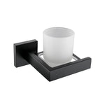 accessoires salle bain noir porte serviette porte savon moderne lisse inoxydable brossé fixations