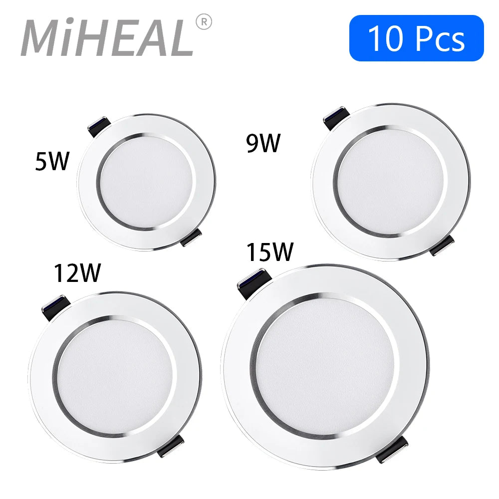 spot led 12w 15w blanc trois couleurs ajustables moderne aluminium vis fixation