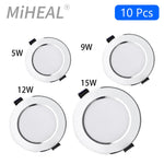 spot led 12w 15w blanc trois couleurs ajustables moderne aluminium vis fixation