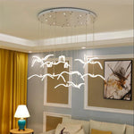 suspension lumineuse moderne oiseaux blancs clips facile led chambre salon