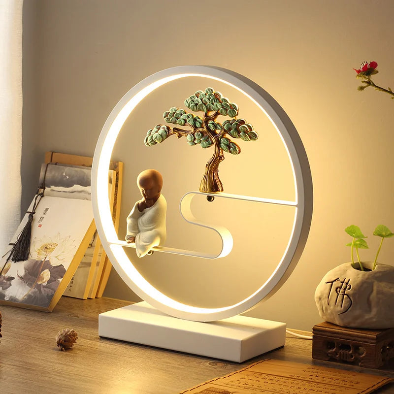 Lampe de chevet rétro vert clair pour chambre