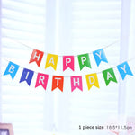 guirlande festivités anniversaire fanions lettres happy birthday couleurs rose bleu vert festive