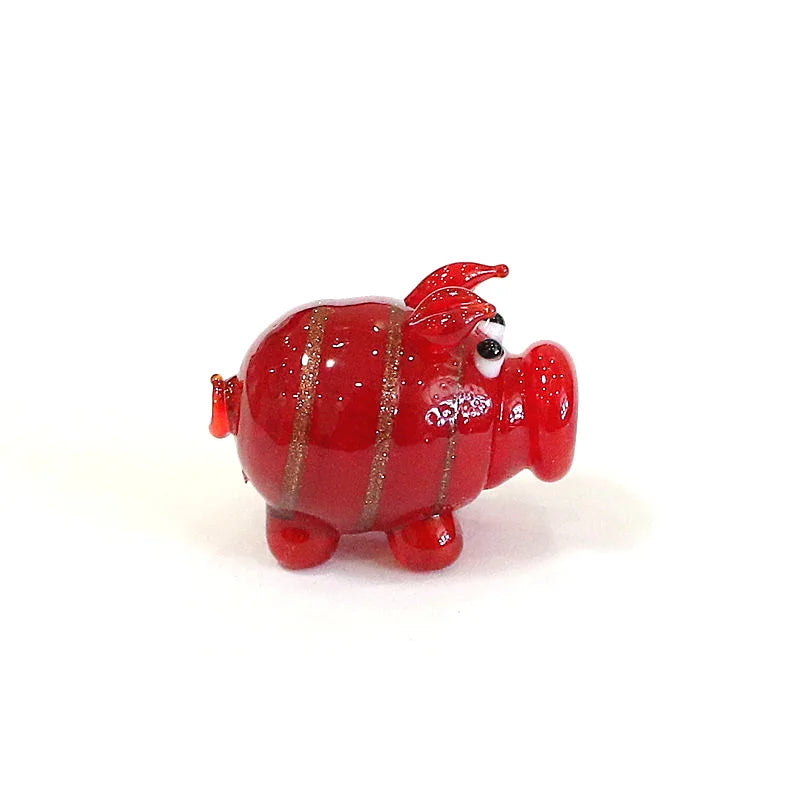 petite tirelire cochon verre artisanal décoratif rose vert bleu maison jardin