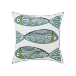 housse coussin brodée géométrique moderne fleur abstraite couleur beige blanc vert jaune décoration intérieure