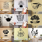 Sticker mural cuisine design avion noir sur réfrigérateur