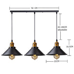 lampe suspendue industrielle conique noire dorée éclairage salon chambre éclairage intérieur E27 adaptable