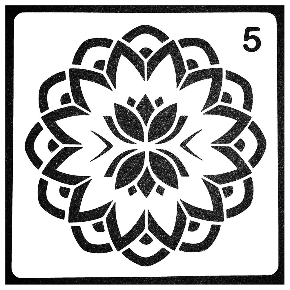 Pochoirs décoration étoile motif radial gris rose moderne 13cm opaques stencils plastique