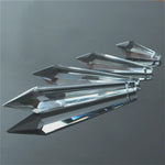 cristal transparent facetté forme stalactite lustre suspendu décoration luminaire moderne