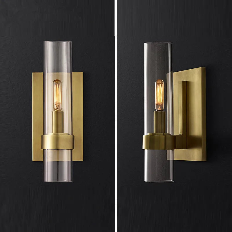 applique murale moderne transparente or noir éclairage quotidien contemporain fixée mur inclusion ampoule led