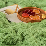 Détail du tissu velours flanelle à poils longs de la housse de couette