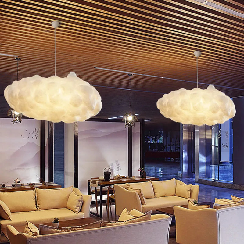 suspension luminaire led blanc nuage doux moderne salon chambre enfant salon décoratif
