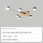 plafonnier moderne gris doré bois éclairage led nordique minimaliste chambre salon