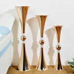 vases dorés modernes lisses haute mariage anniversaire décoration table événement