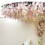 arbre artificiel cerisier rose blanc fleurs feuilles décoration mariage fête intérieur grande taille