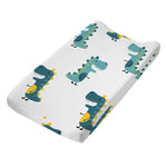 housse matelas langer coton feuilles tropicales moderne vert rose bleu blanc