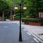 Lampadaire élégant classique or noir extérieur led ip65 certifié ccc