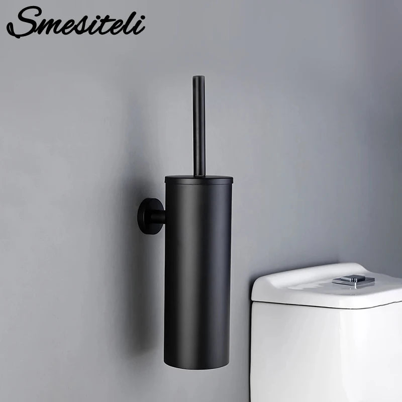 porte brosse wc noir mat support mural acier inoxydable salle bain moderne minimaliste