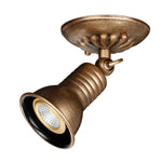 Spot bronze led éclairage industriel vintage texture métallique gravure fixations vis