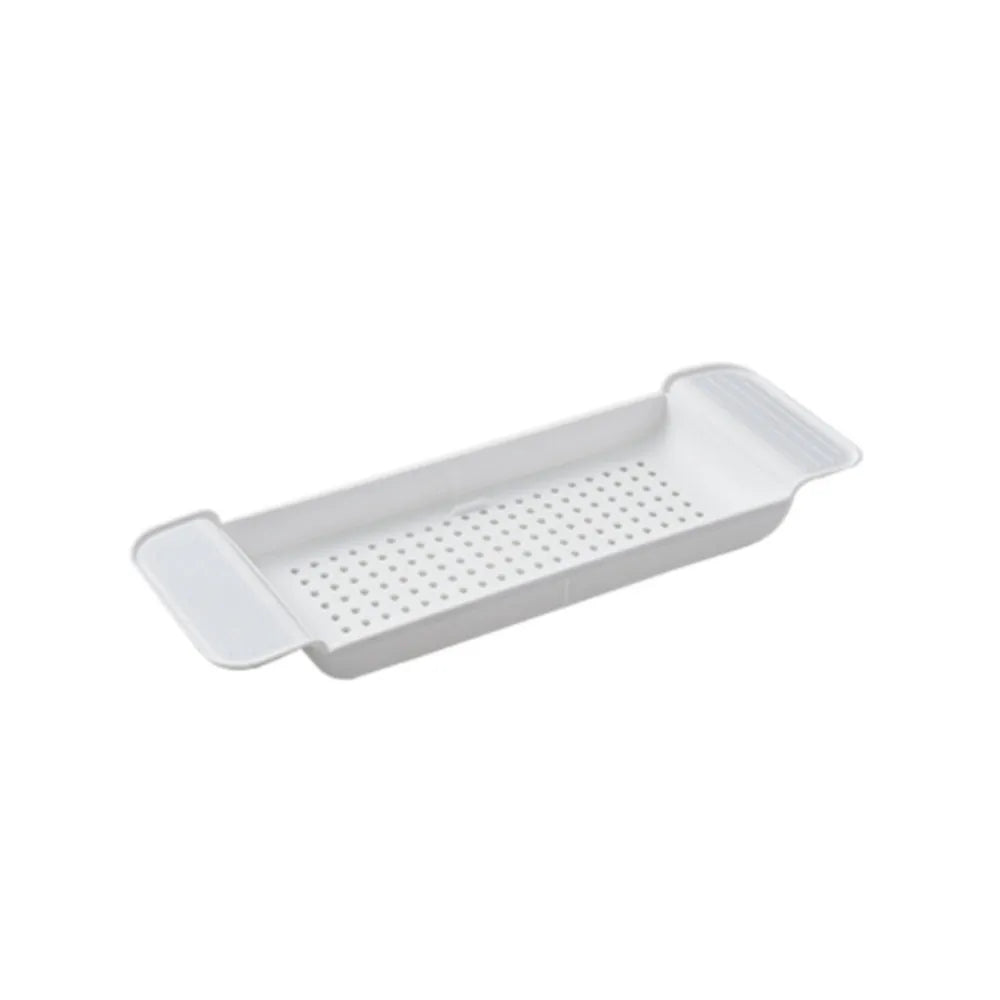 plateau bain extensible blanc noir moderne étagère salle bain multifonction savons flacons éponge Brosse
