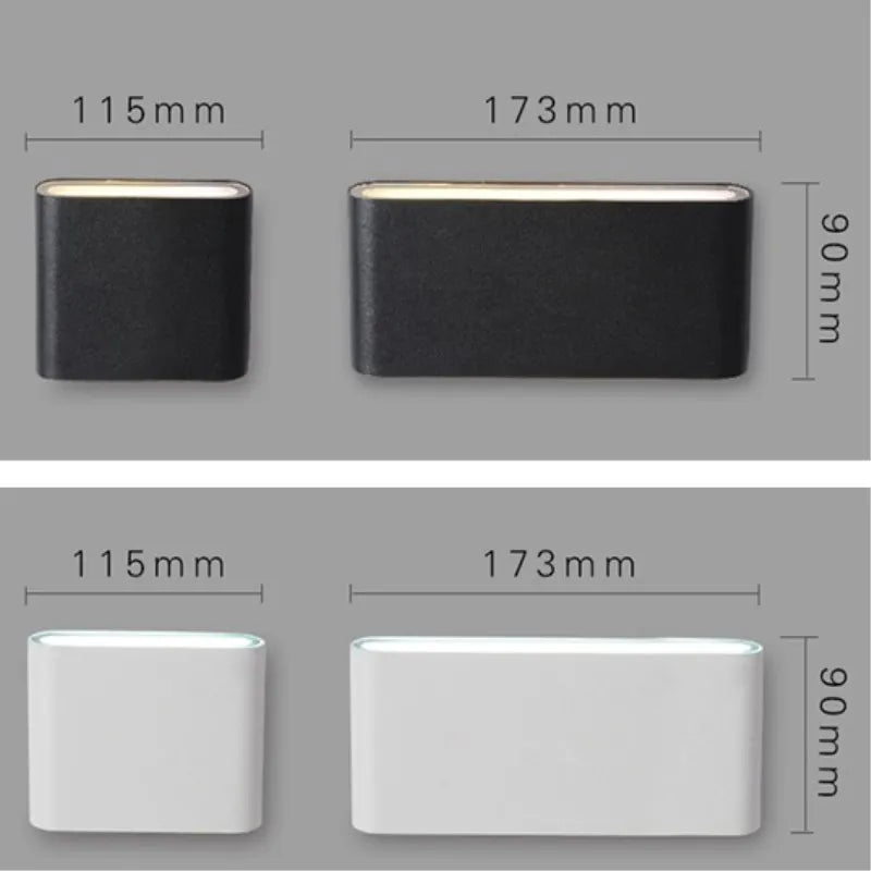 applique murale led ip65 étanche 6w 12w noir blanc contemporaine fixée adhésif
