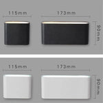applique murale led ip65 étanche 6w 12w noir blanc contemporaine fixée adhésif