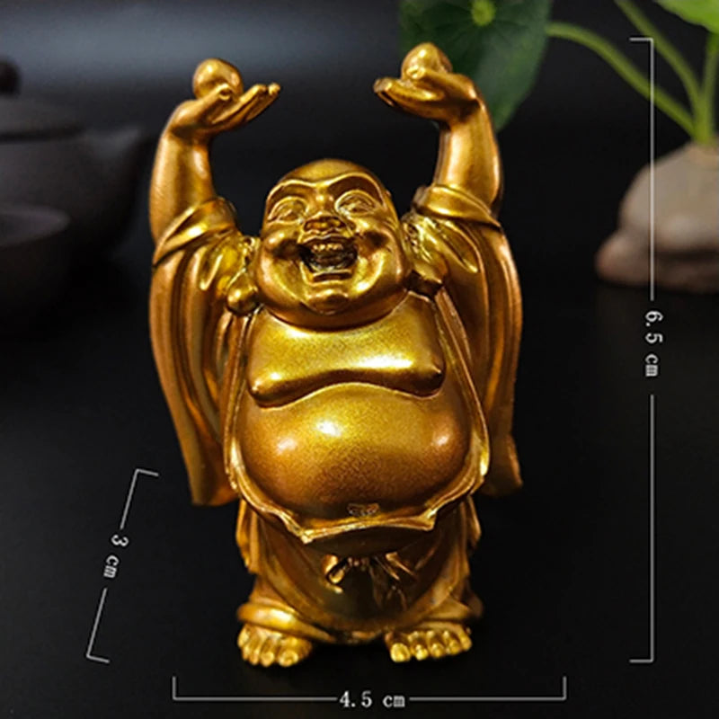 statue bouddha dorée artisanale feng shui decoration jardin maison porte bonheur matieres salopes echangisme
