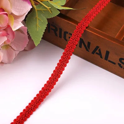ruban decoratif dentelle violet beige bleu rose rouge orange classique 11mm polyester echangetable