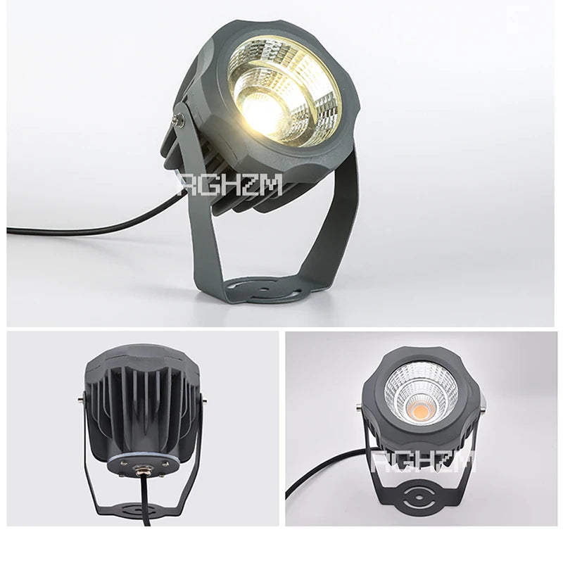projecteur led moderne gris texturé ip65 extérieur cold neutral warm white 12w 20w 25w