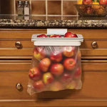 sac poubelle suspendu blanc gris clips utilisation multiple moderne pratique cuisine organisateur