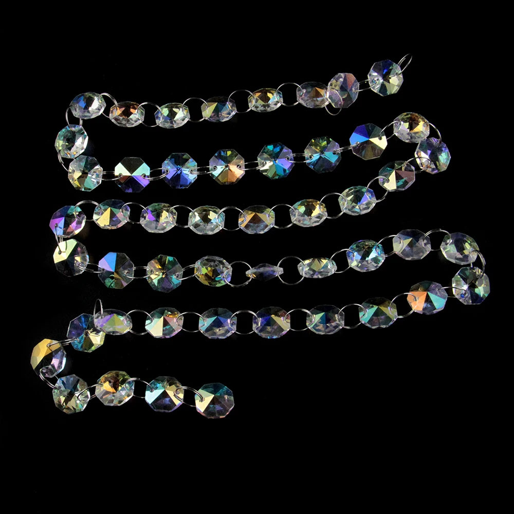 chaîne octogonales transparentes multicolores classiques 10m fil métallique or argent festif mariage