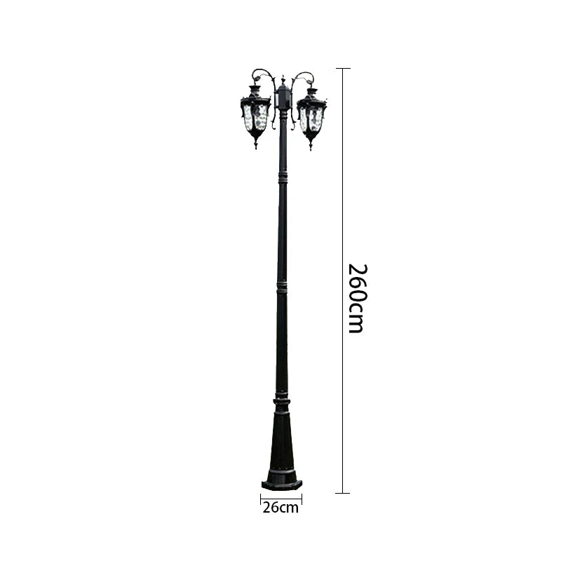 lampadaire classique bronze noir verre translucide éclairage public industriel ip55 led 2492000lm