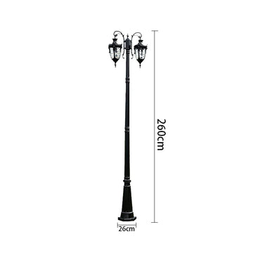 lampadaire classique bronze noir verre translucide éclairage public industriel ip55 led 2492000lm