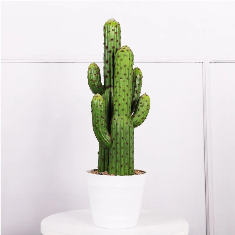 plantes artificielles vertes points dorés moderne décoration extérieure pot noir arrangement fleuri cactus succulente