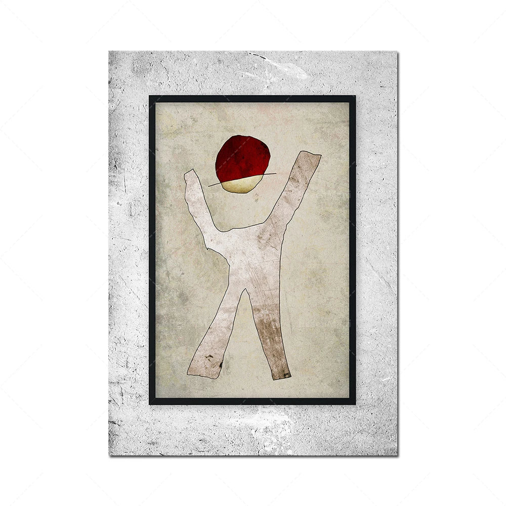 L'image présente une figure humaine stylisée avec des détails en couleurs contrastées sur un fond texturé.