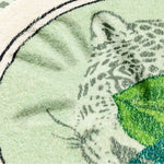 tapis bain antidérapant mousse pe polyester moderne feuilles léopard fruits lettrage blanc noir vert