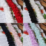 couronne fleurs artificielles motif floral rose clair noir blanc rouge violet mariage