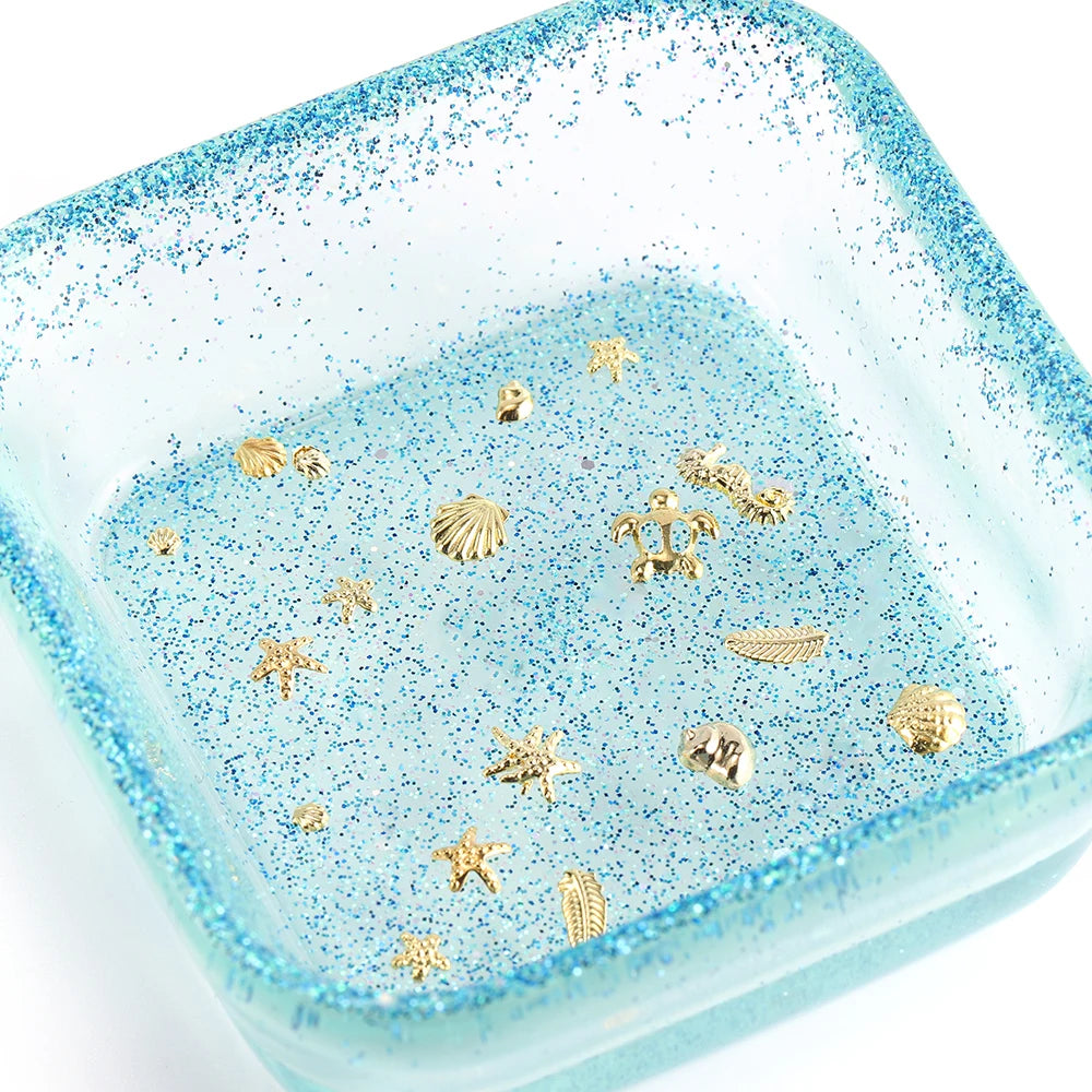 paillettes or métal 3d coeurs diamants symboles bijoux décoration remplissage uv résine époxy moule