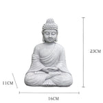statue bouddha résine gris clair vintage zen jardin intérieur décorationextérieur texturé asie