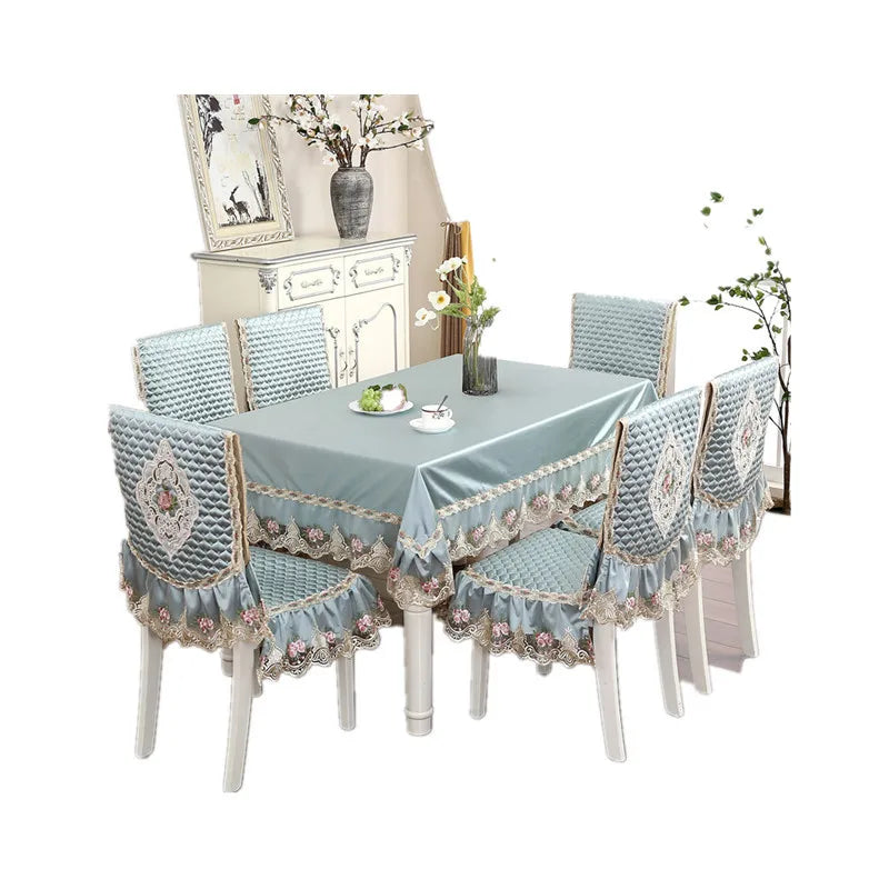 nappe rectangulaire brodée housses chaise élégantes imperméables polyester coton rose pâle bleu clair beigeclair