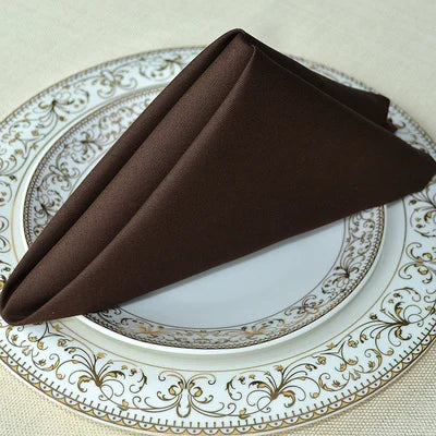 serviettes coton polyester 46x46cm classiques unies orange gris rose blanc marron rouge