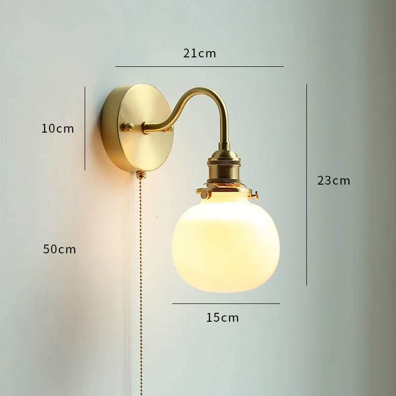 lampe murale moderne or transparent interrupteur cordon certification ul ccc cqc vde fcc cem