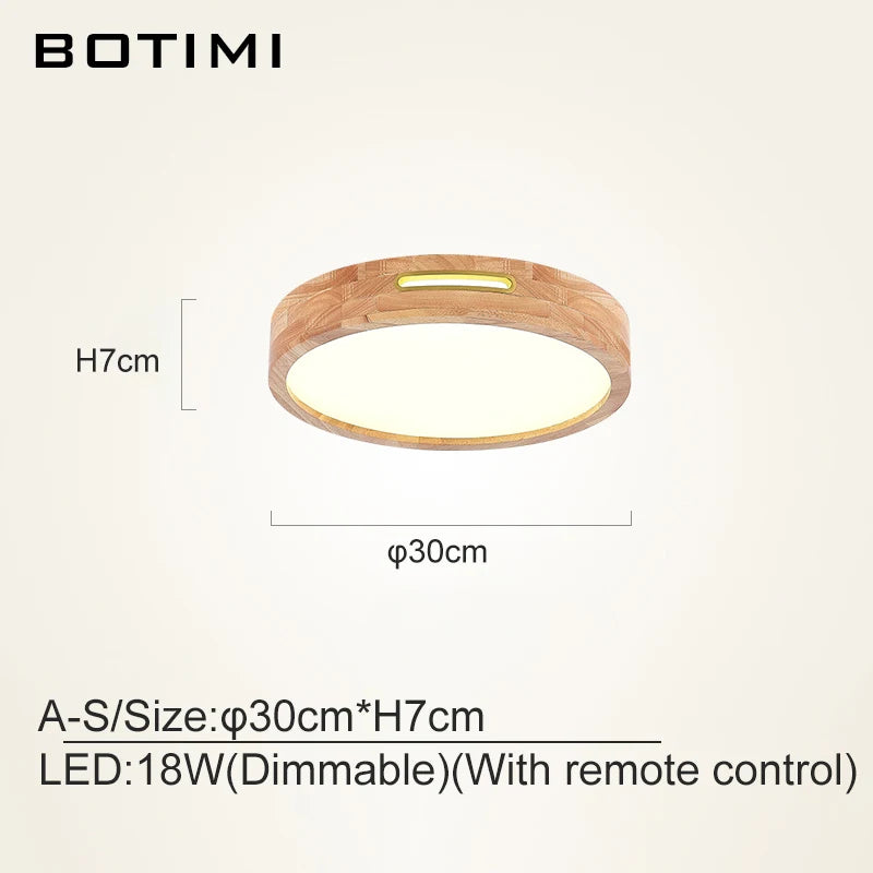 plafonnier moderne bois naturel finition lisse éclairage quotidien télécommande led minimaliste