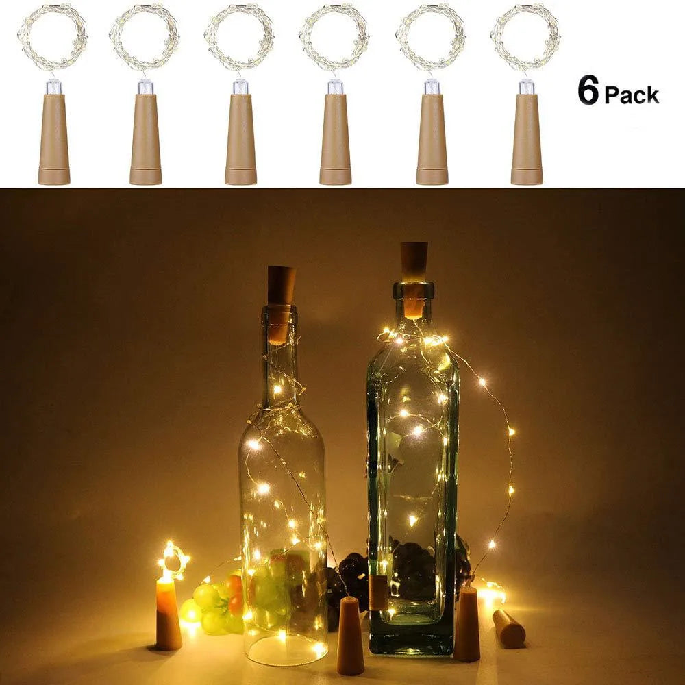 guirlande led guirlande bouteille liège lumineuse couleur chaud fêtes transparent festive