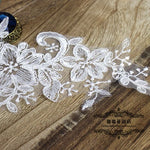 appliques textiles brodées floral polyester écologique soluble eau bleu rouge blanc noir