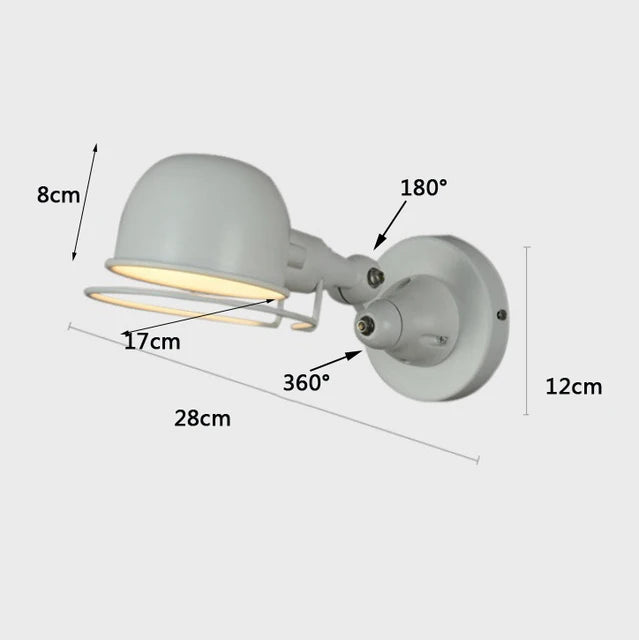 lampe murale rétro LED bras articulé noir doré industrielle éclairage chambre salon étude