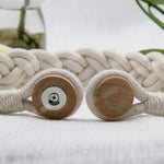 bracelet tressé blanc moderne boucle métal fixe unique accessoire mode 50cm